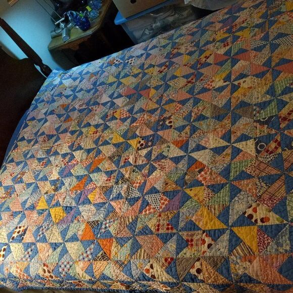 Vintage Pin Wheel Design Quilt - Picture 2 of 7